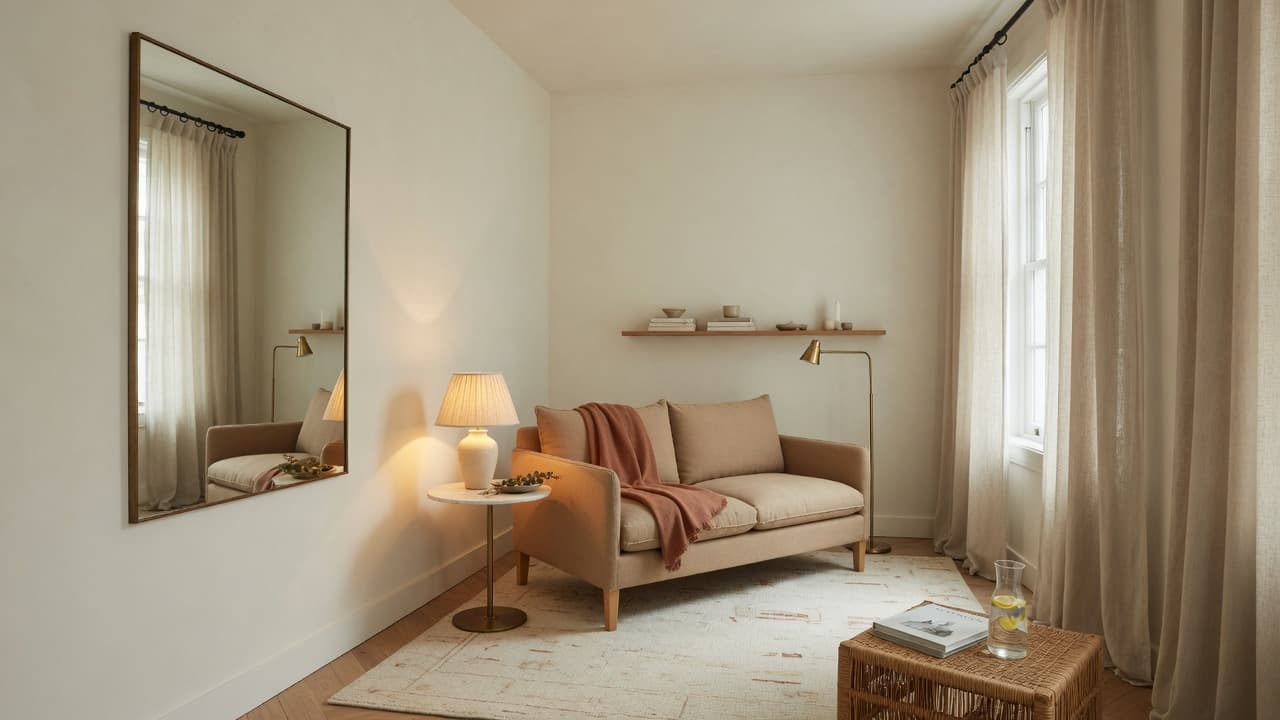 Elegant compact apartment with intentional small-space design