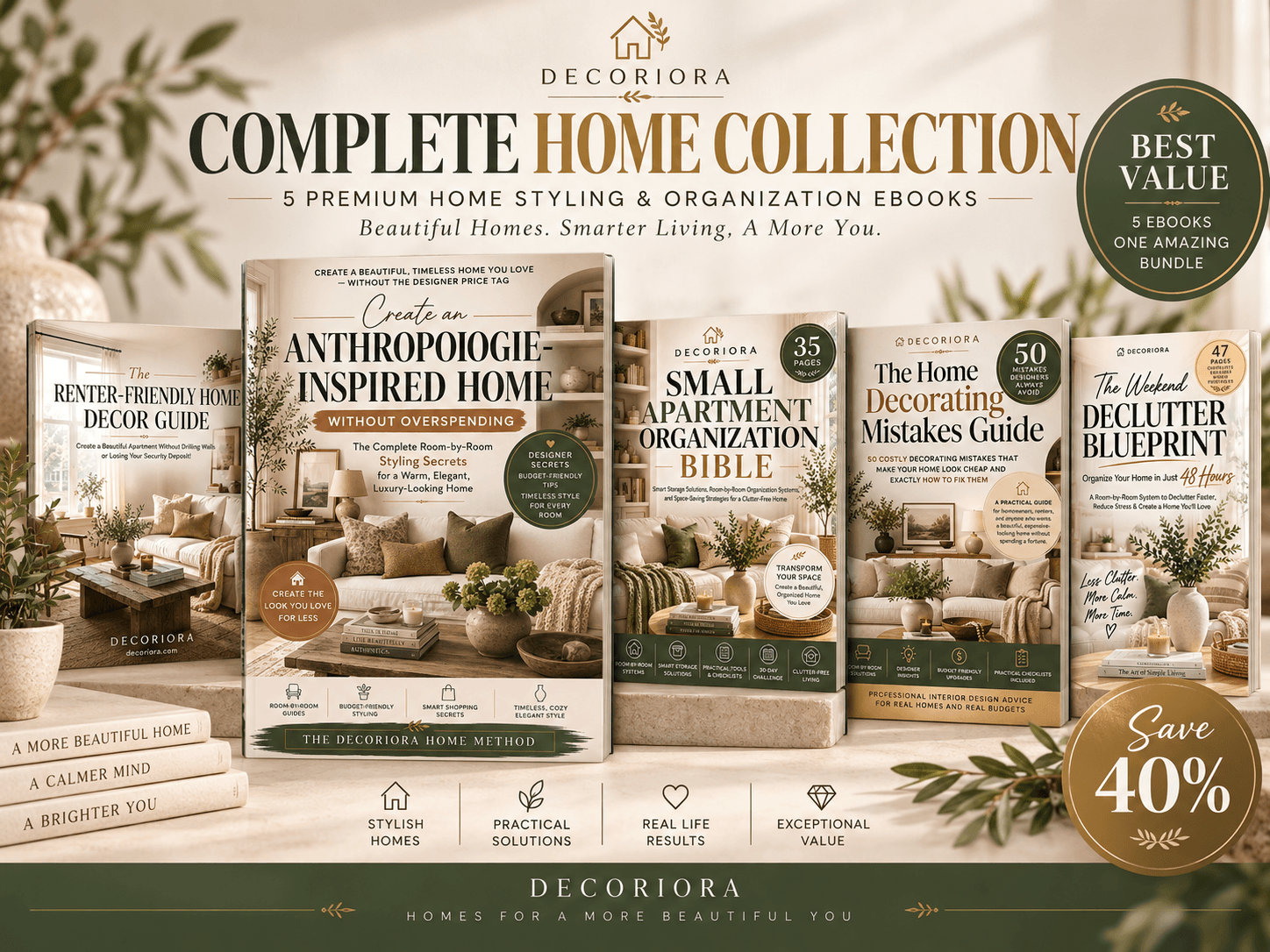 Decoriora Complete Home Collection featuring all five premium digital guides